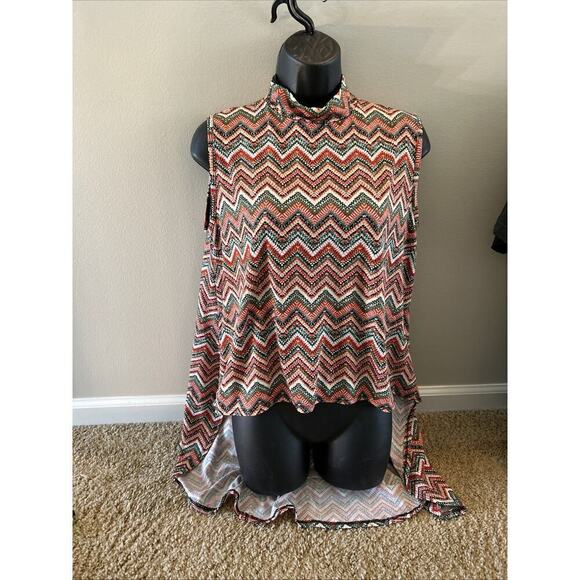 Baby Phat Tops - Vintage Baby Phat Y2K Hi Low Tunic Tank Top Shirt XL Womens Tribal Zigzag EUC